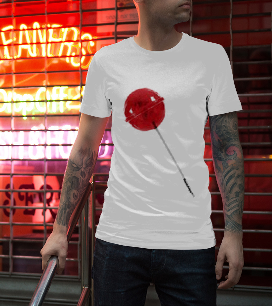 Twojeys Lollipop White Red Candy Stick T-Shirt