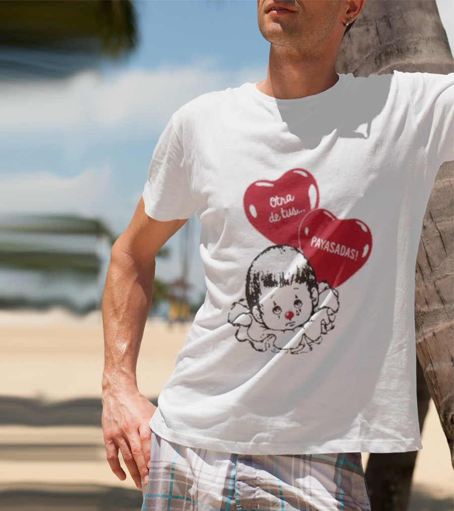 Willy Chavarria Payasadas Red Heart Balloons And Child Clown T-Shirt