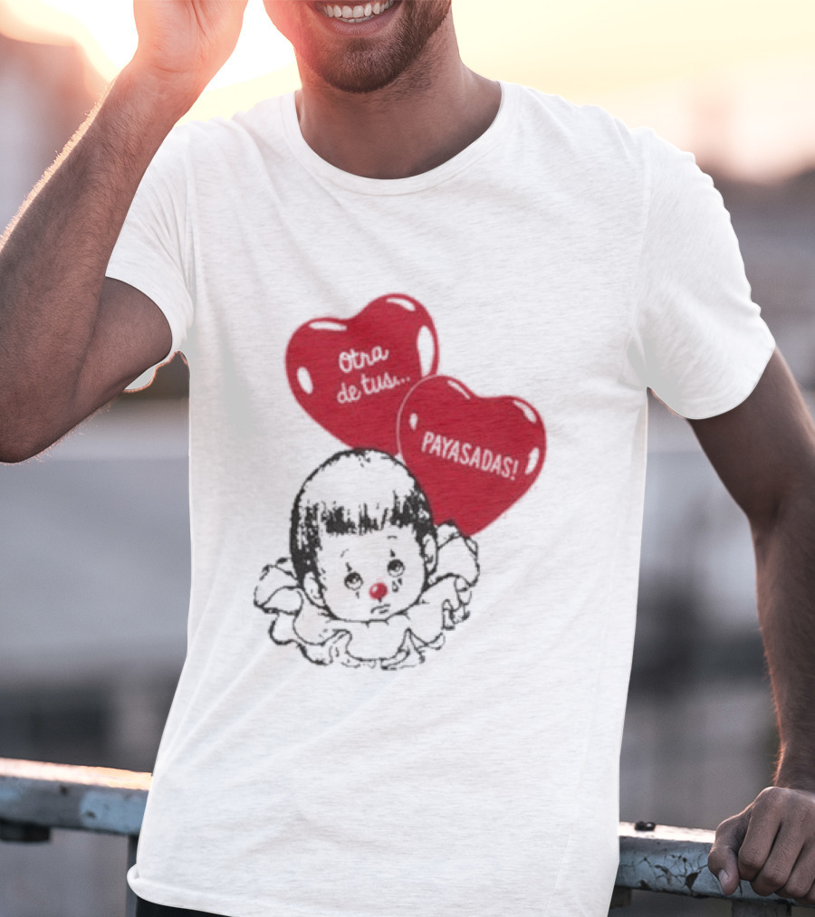 Willy Chavarria Payasadas Red Heart Balloons And Child Clown T-Shirt