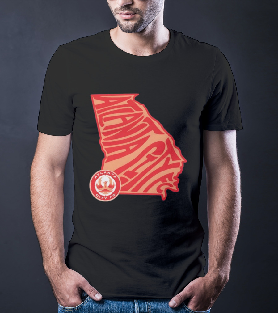 Atlanta City FC Groovy Team State Map Ensemble T-Shirt
