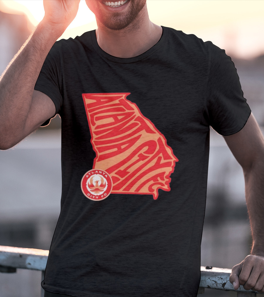 Atlanta City FC Groovy Team State Map Ensemble T-Shirt