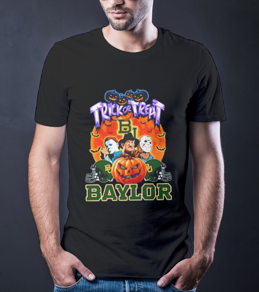 Baylor Bears Halloween 2026 Trick Or Treat Horror Characters T-Shirt
