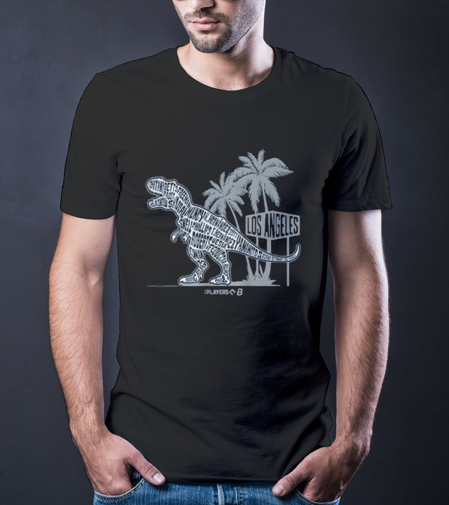 Players Los Angeles Dinosaurs Baseball Palm Trees T-Shirt