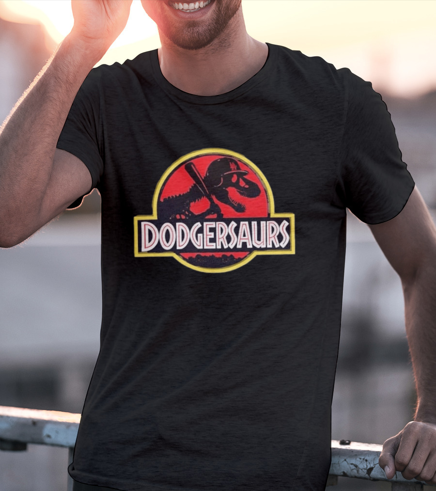 Dodgersaurs Los Angeles Dodgers Dinosaur Jurassic Mashup T-Shirt