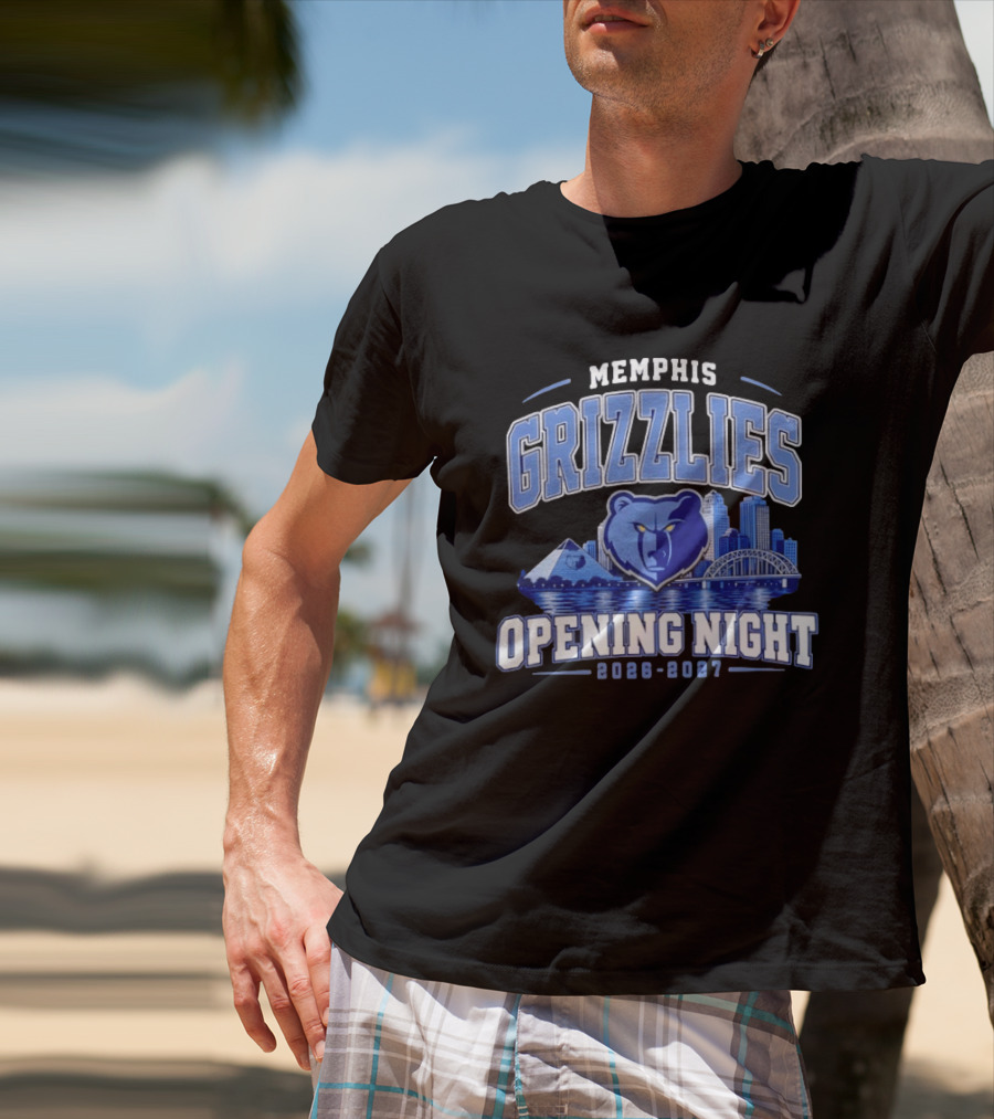 Memphis Grizzlies Opening Night 2026 2027 City Skyline NBA T-Shirt