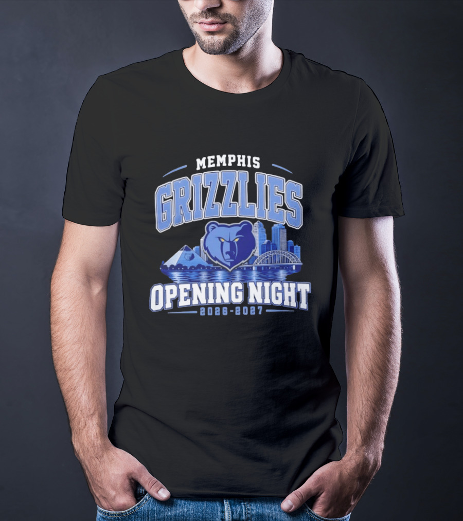 Memphis Grizzlies Opening Night 2026 2027 City Skyline NBA T-Shirt