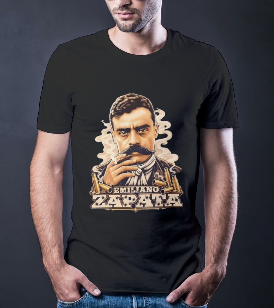 Emiliano Zapata Mexican Revolution Smoking Gun T-Shirt