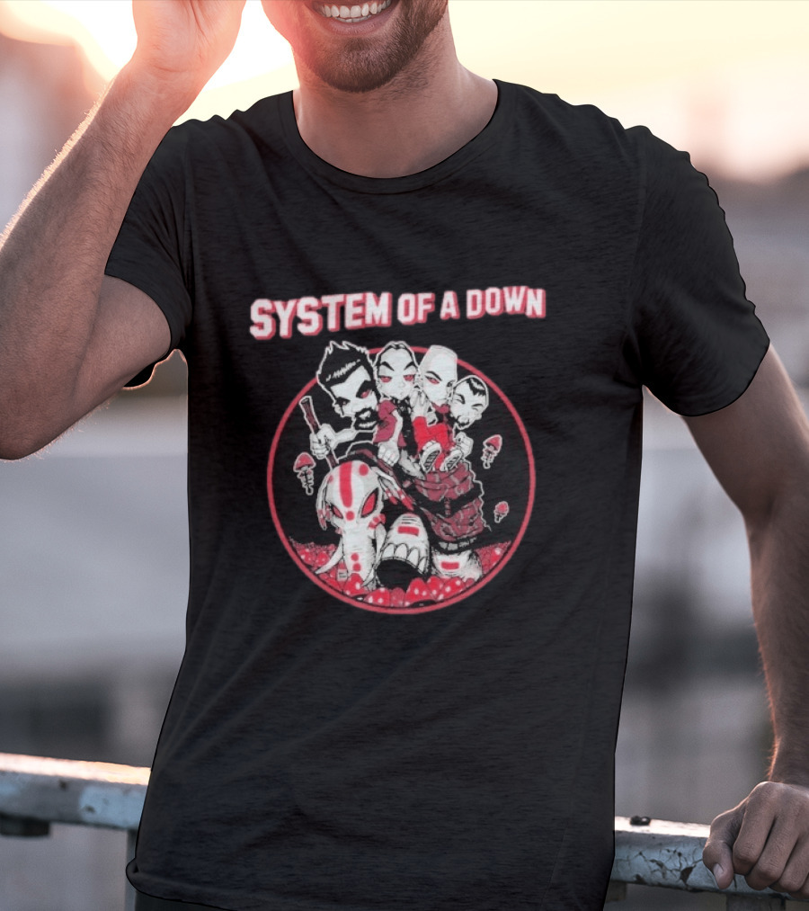 System Of A Down Mushroom People Iconic Band T-Shirt