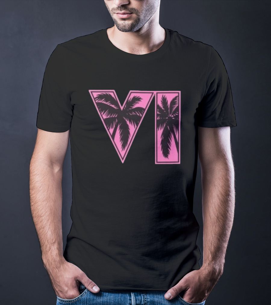 Rockstar Games Grand Theft Auto VI Pink Palm Trees T-Shirt