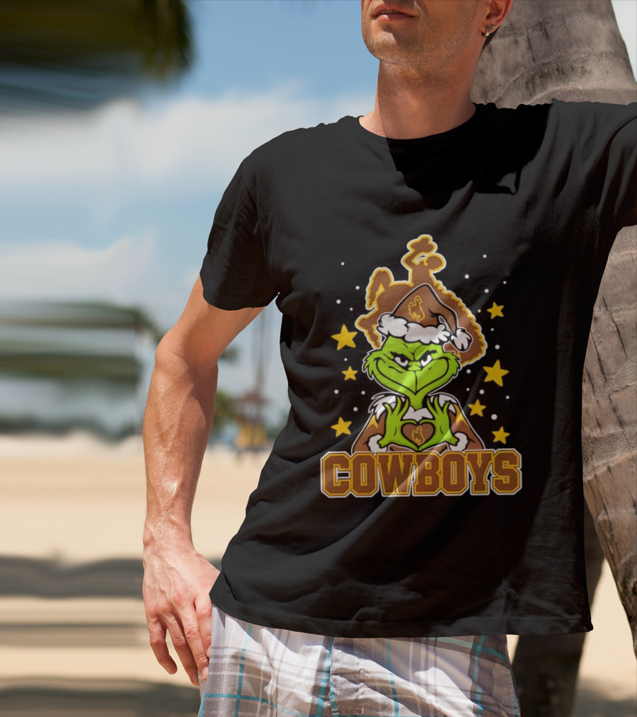Grinch Cowboys Christmas Wyoming College Football T-Shirt