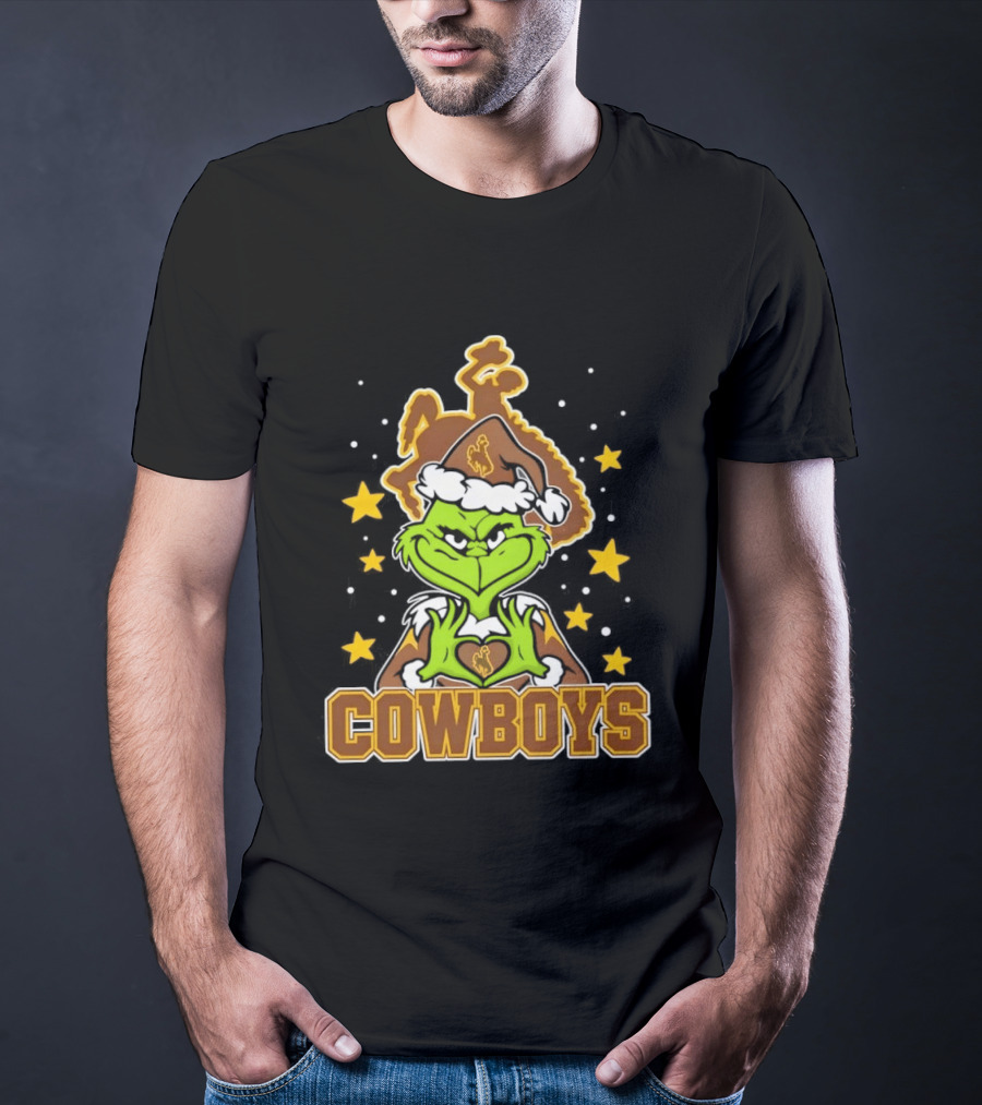 Grinch Cowboys Christmas Wyoming College Football T-Shirt