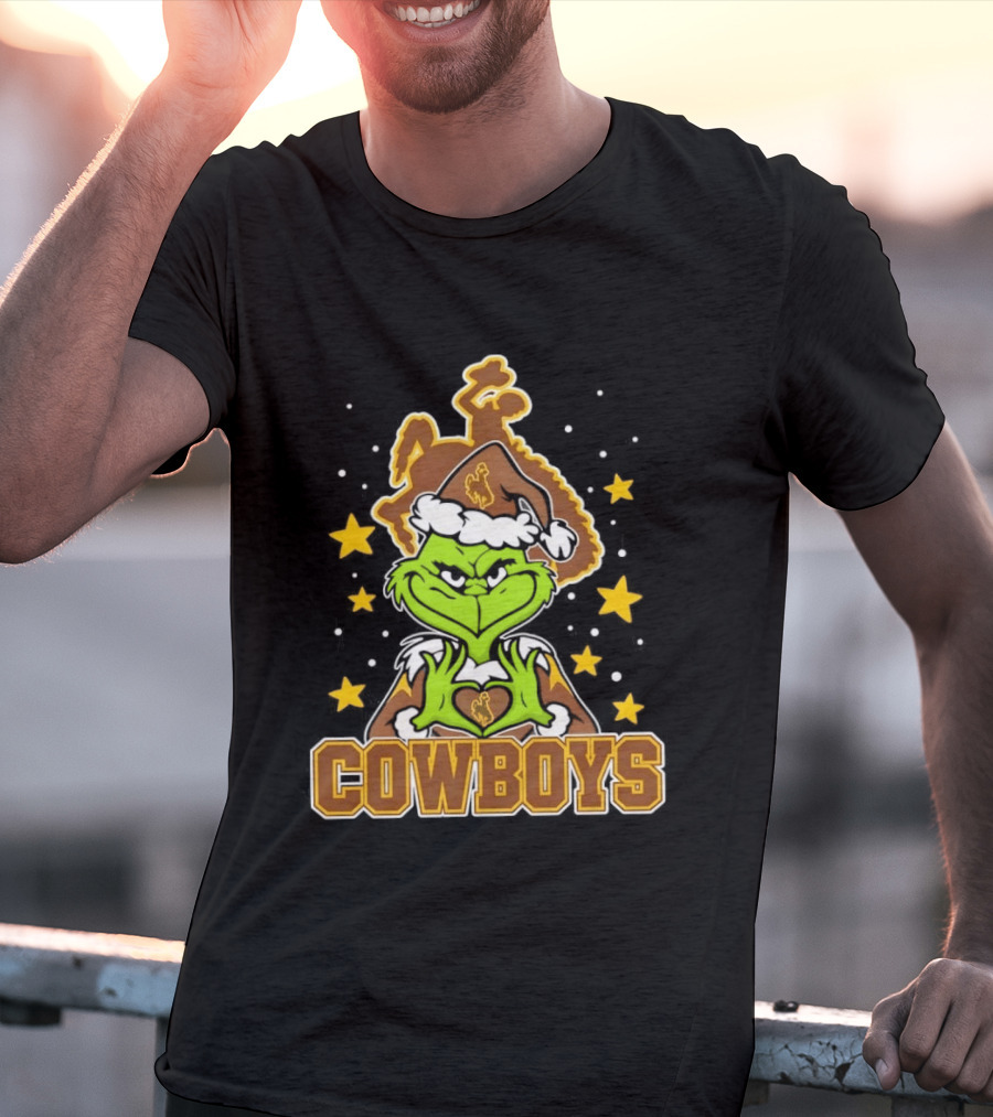 Grinch Cowboys Christmas Wyoming College Football T-Shirt