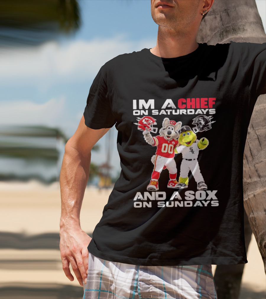 I'm A Chief On Saturdays And A Sox On Sundays Kansas City Chicago Mascots T-Shirt