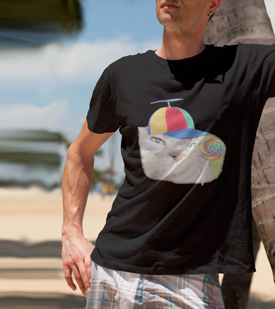 Silly Kitty Cat Candy Rainbow Cap Lollipop T-Shirt