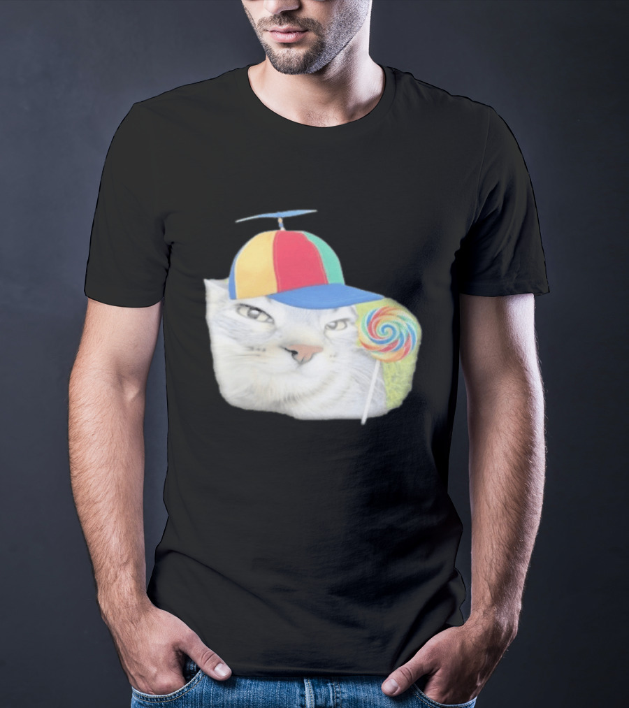 Silly Kitty Cat Candy Rainbow Cap Lollipop T-Shirt