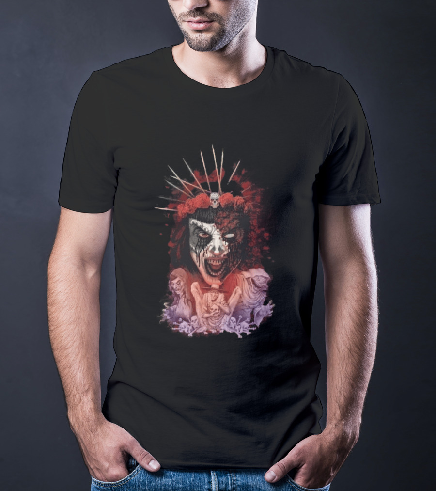 Universal Halloween Horror Nights 2026 Masked Horror Queen And Ghoulish Figures T-Shirt