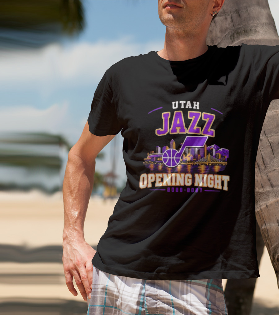 Utah Jazz NBA Opening Night 2026 2027 Skyline T-Shirt