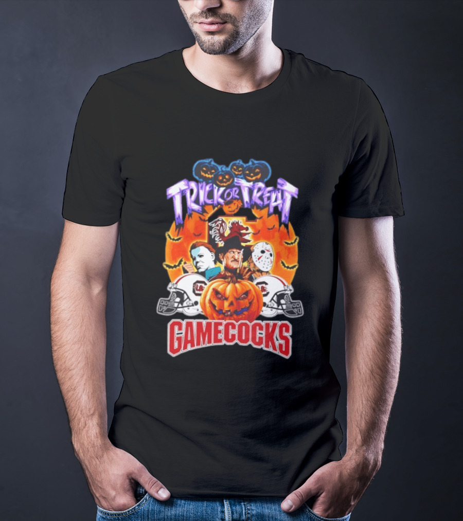South Carolina Gamecocks Halloween 2026 Horror Characters Trick Or Treat T-Shirt