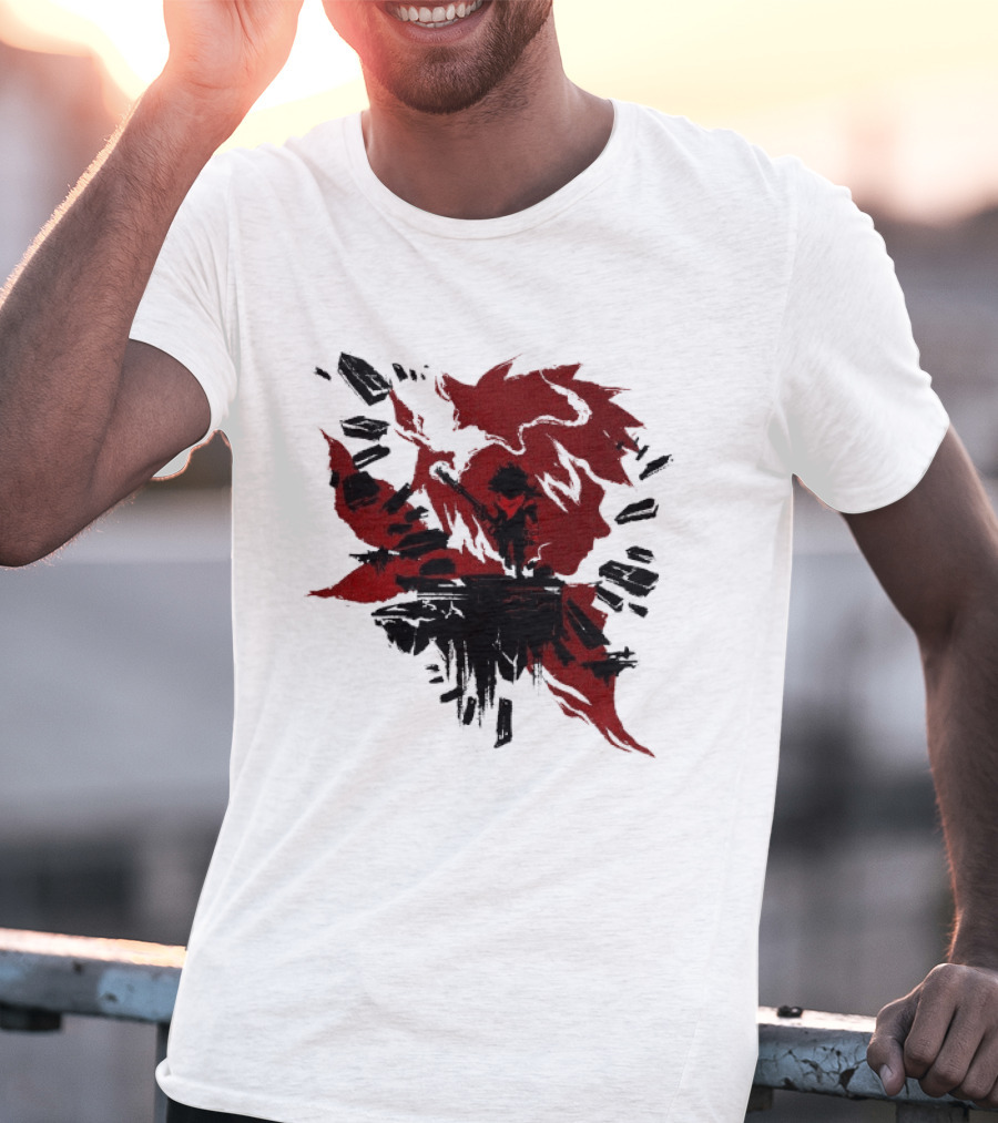 Bastion The Kid Red Silhouette Gaming T-Shirt