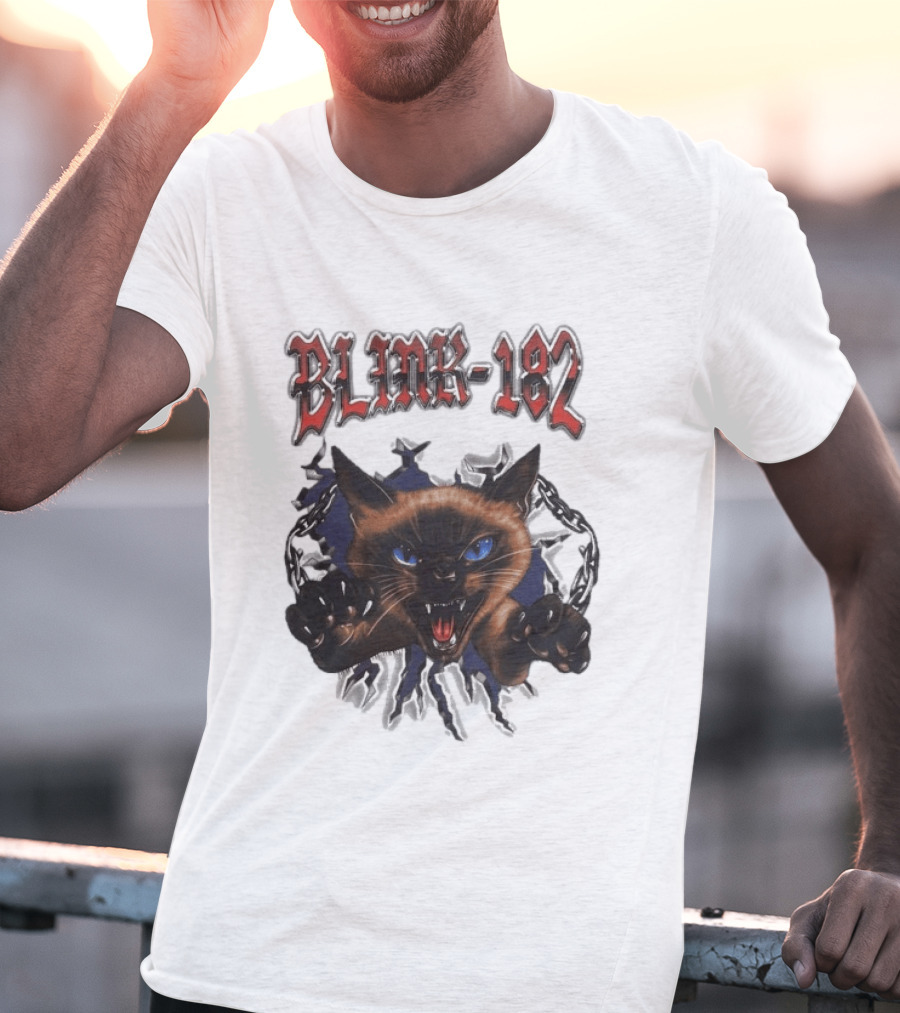 Blink 182 Cheshire Cat Angry Siamese Chain Breakout T-Shirt