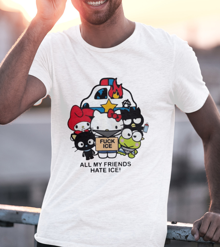 Hello Kitty Fuck Ice All My Friends Hate Ice T-Shirt