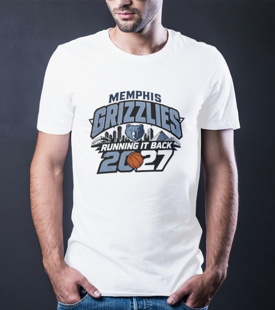 Memphis Grizzlies Running It Back 2027 Skyline Basketball T-Shirt
