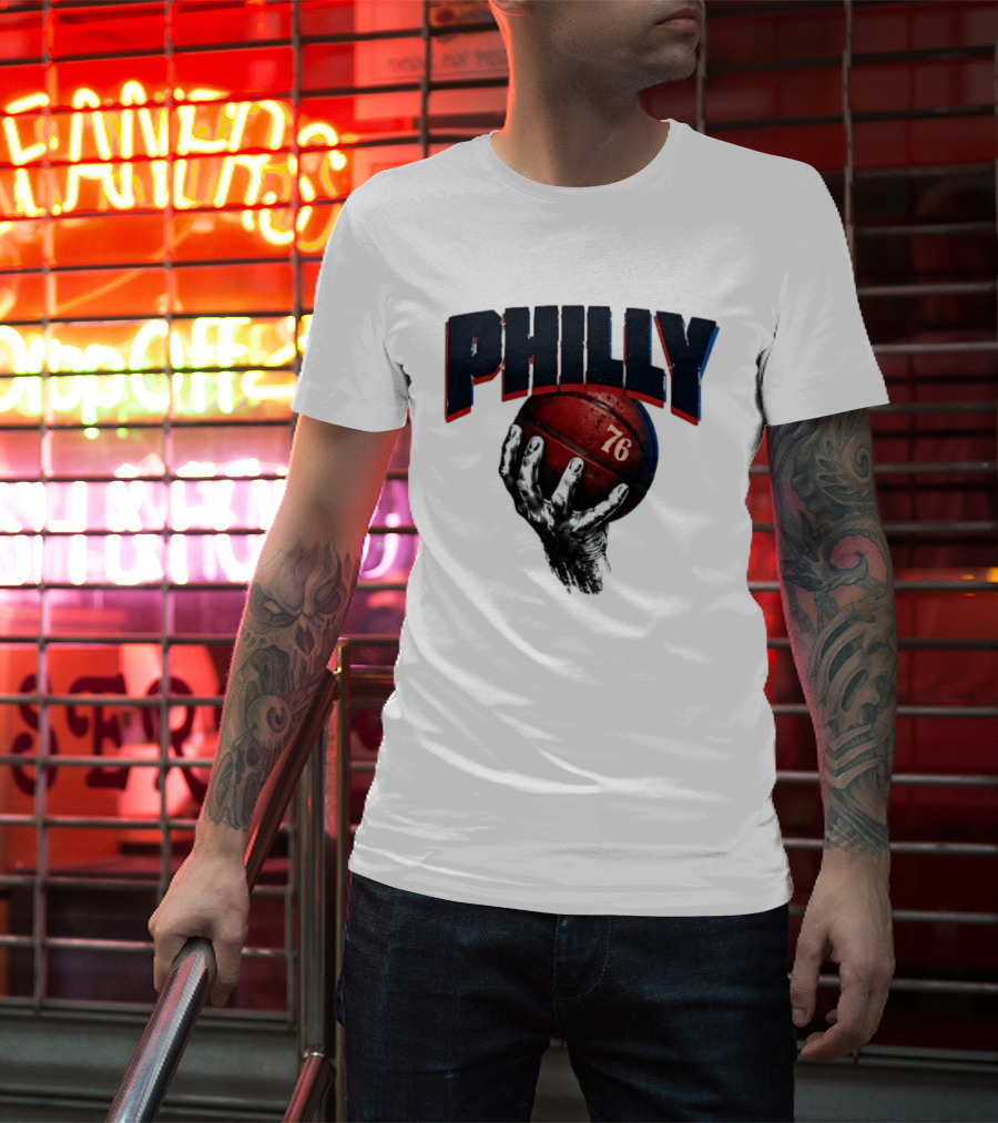 Philly Basketball 76 Hand T-Shirt