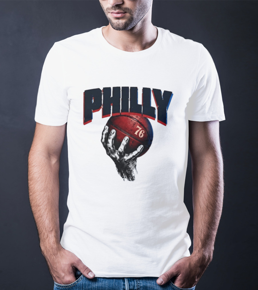 Philly Basketball 76 Hand T-Shirt
