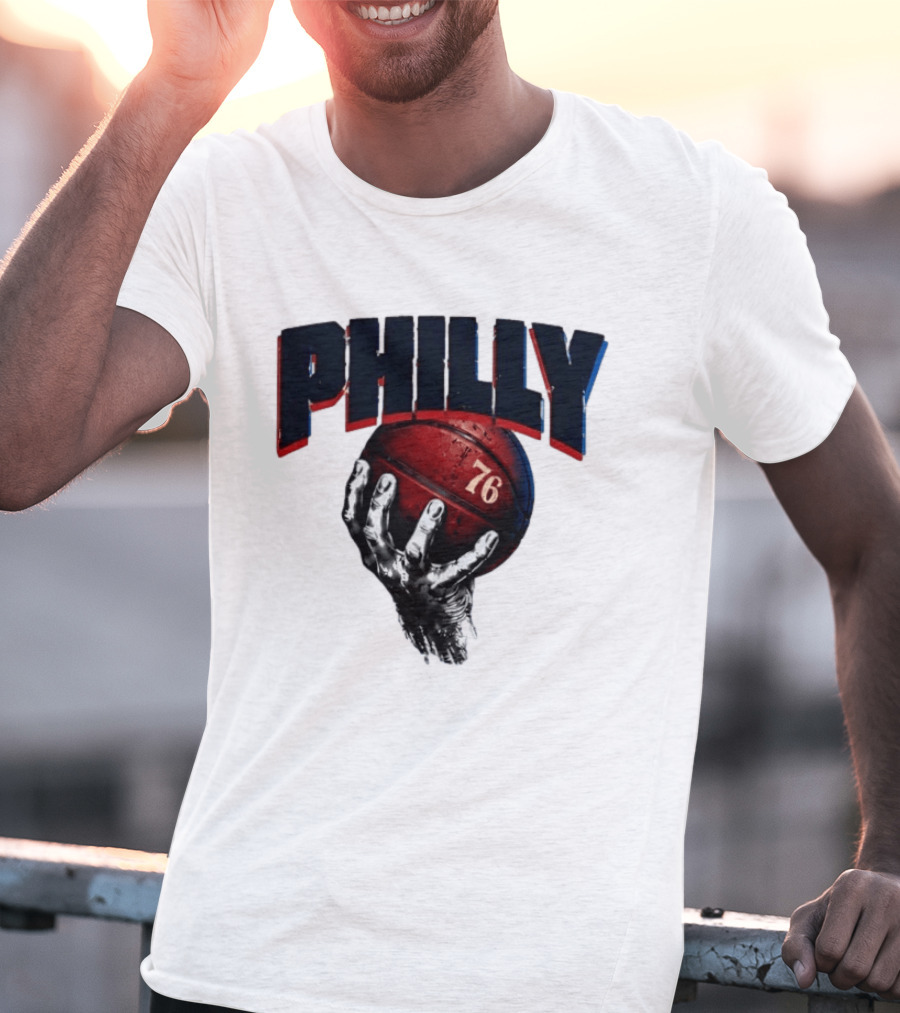 Philly Basketball 76 Hand T-Shirt