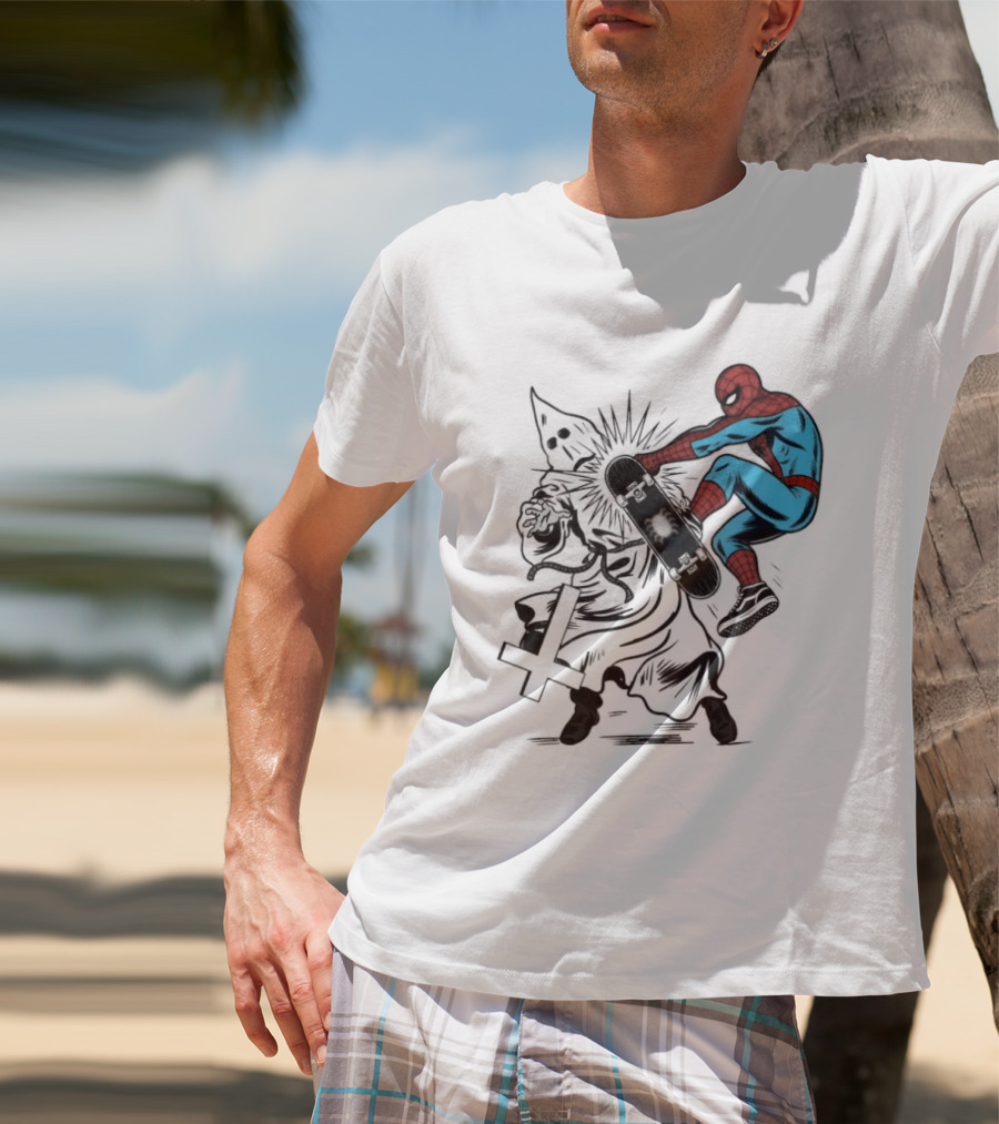 Spider Man Anti Racism Skateboard Pop Culture T-Shirt