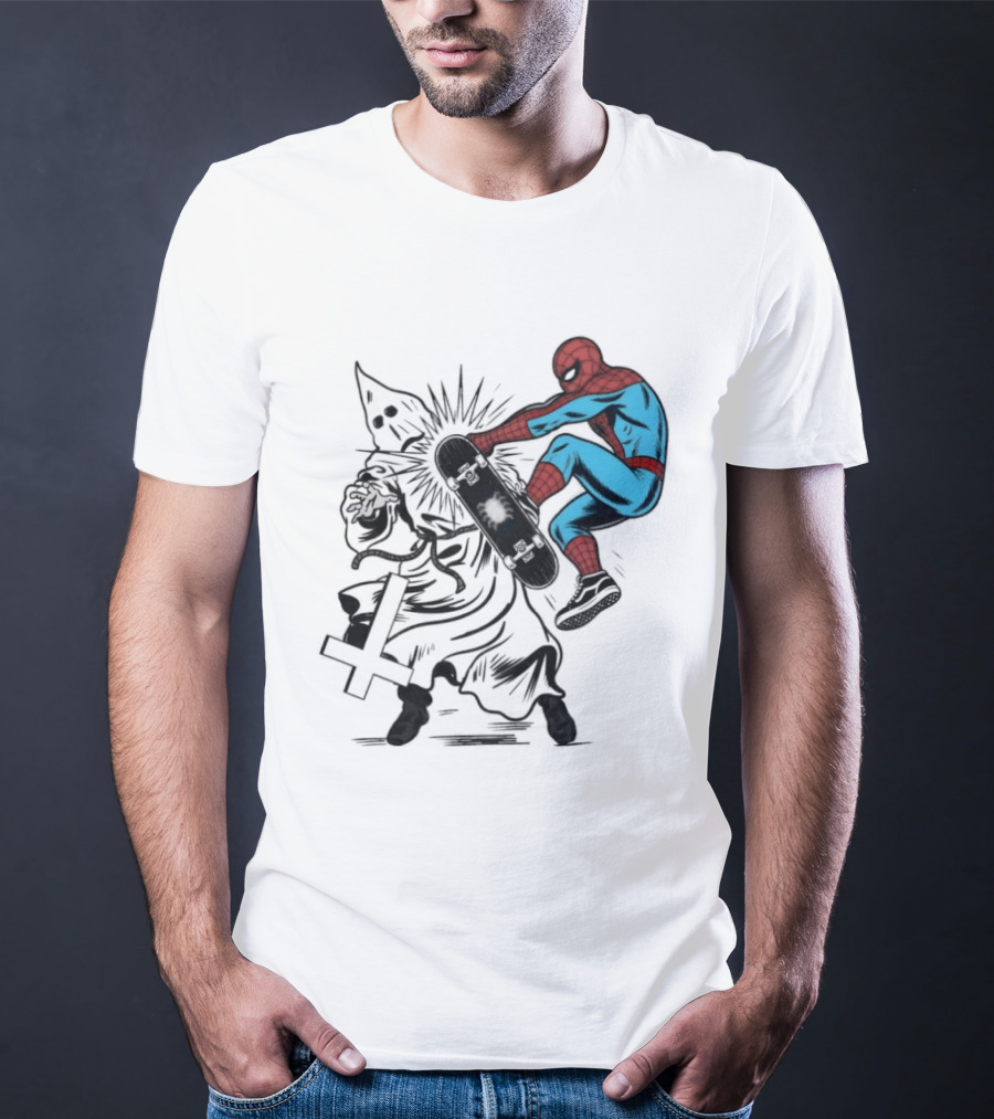 Spider Man Anti Racism Skateboard Pop Culture T-Shirt