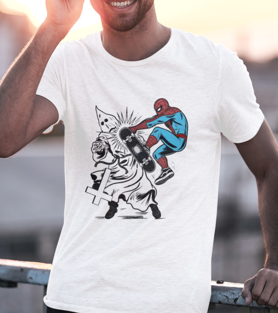 Spider Man Anti Racism Skateboard Pop Culture T-Shirt