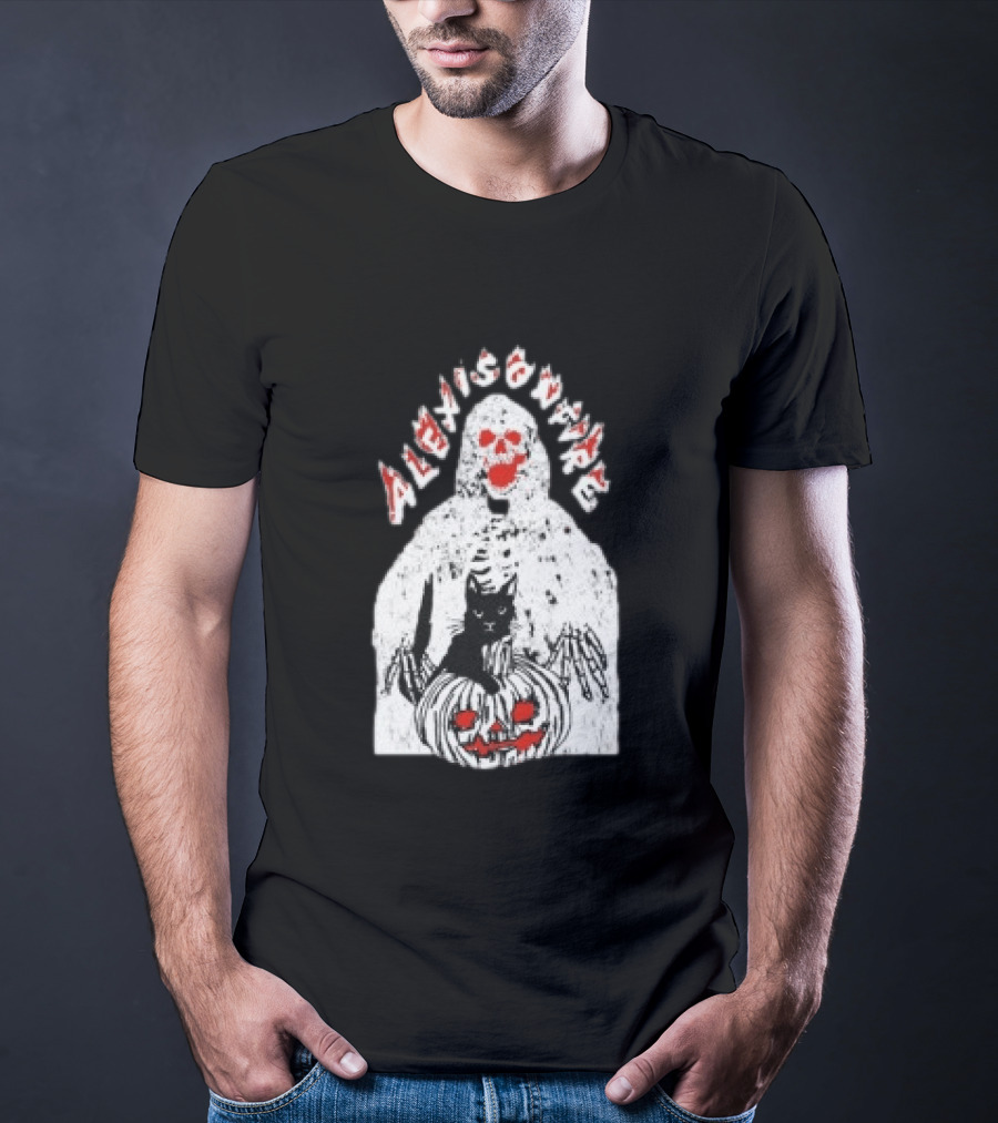 Alexisonfire Halloween Skeleton Cat Pumpkin Strange Things T-Shirt