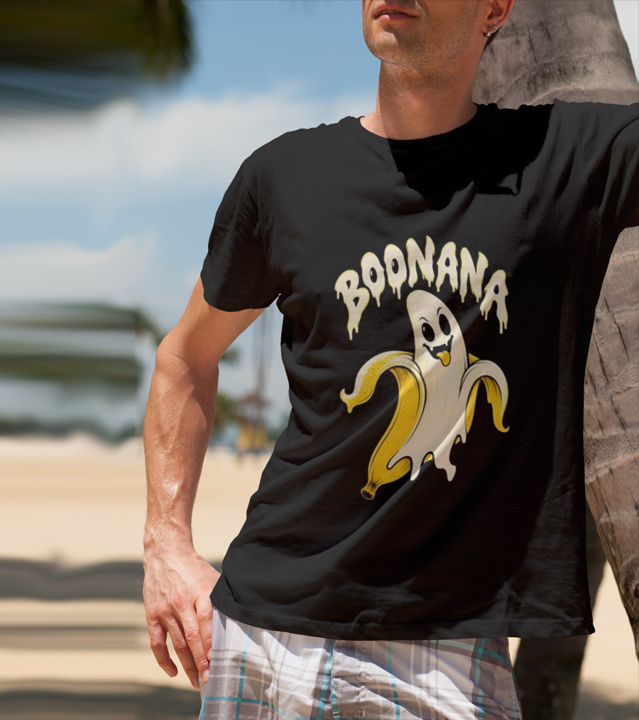 Boonana Spooky Ghost Pun Halloween Banana T-Shirt