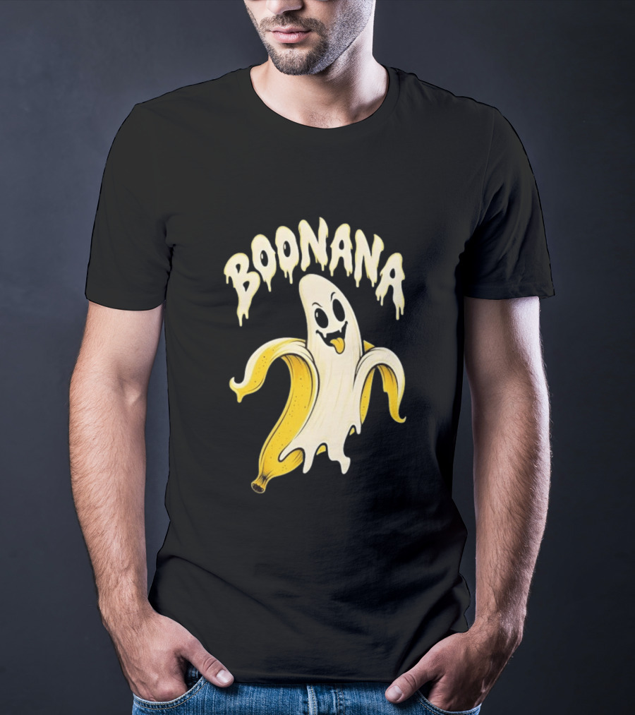 Boonana Spooky Ghost Pun Halloween Banana T-Shirt