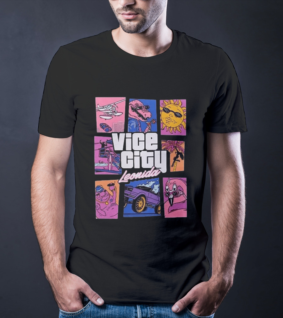 Vice City Leonida Original Black Grand Theft Auto VI Goodtime State T-Shirt