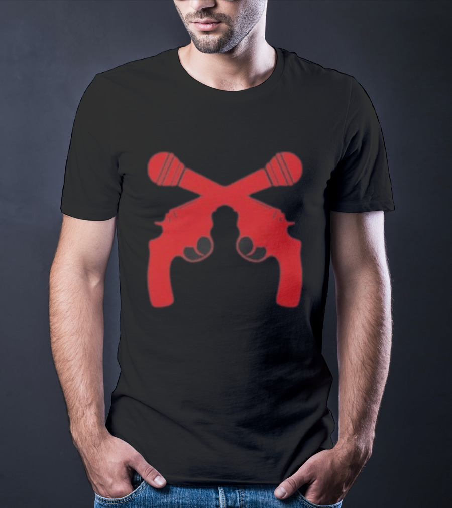 Kill Tony Ask Me About My Big Joke Book Microphones Crossed With Guns T-Shirt