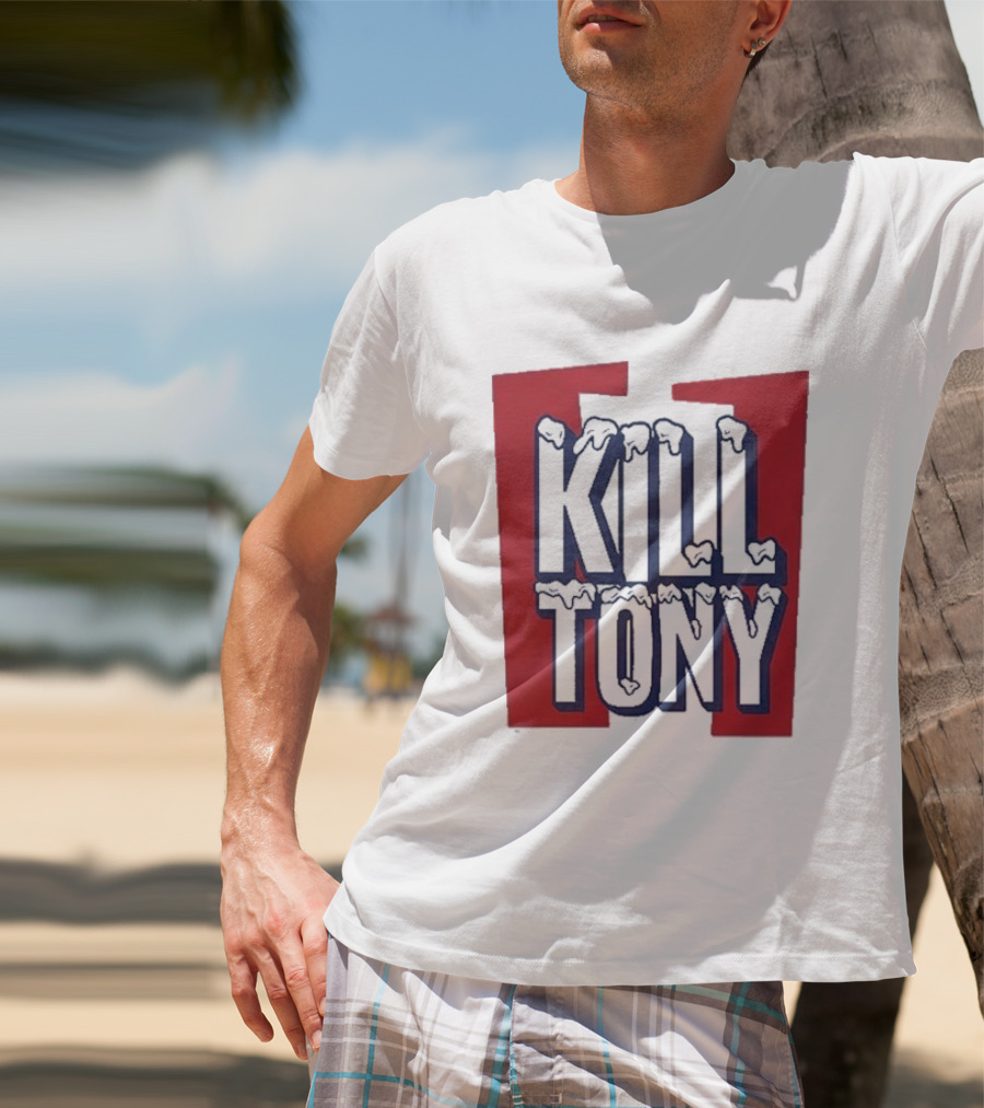 Kill Tony Ice Text Block Style With Red T-Shirt