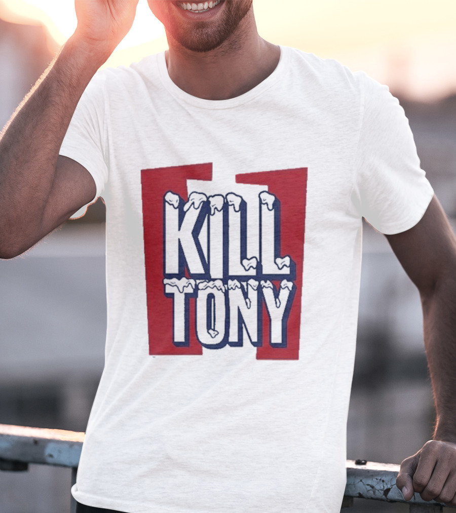 Kill Tony Ice Text Block Style With Red T-Shirt