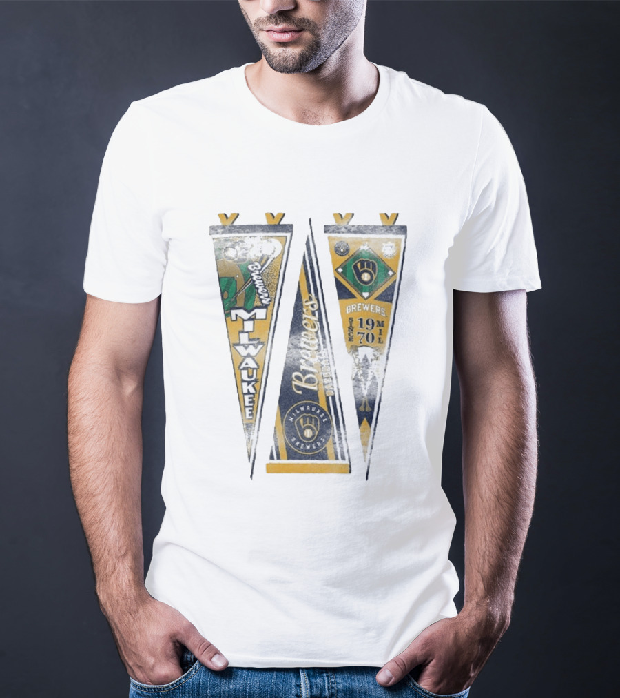 Milwaukee Brewers Pennants Since 1970 Victory Brewers T-Shirt