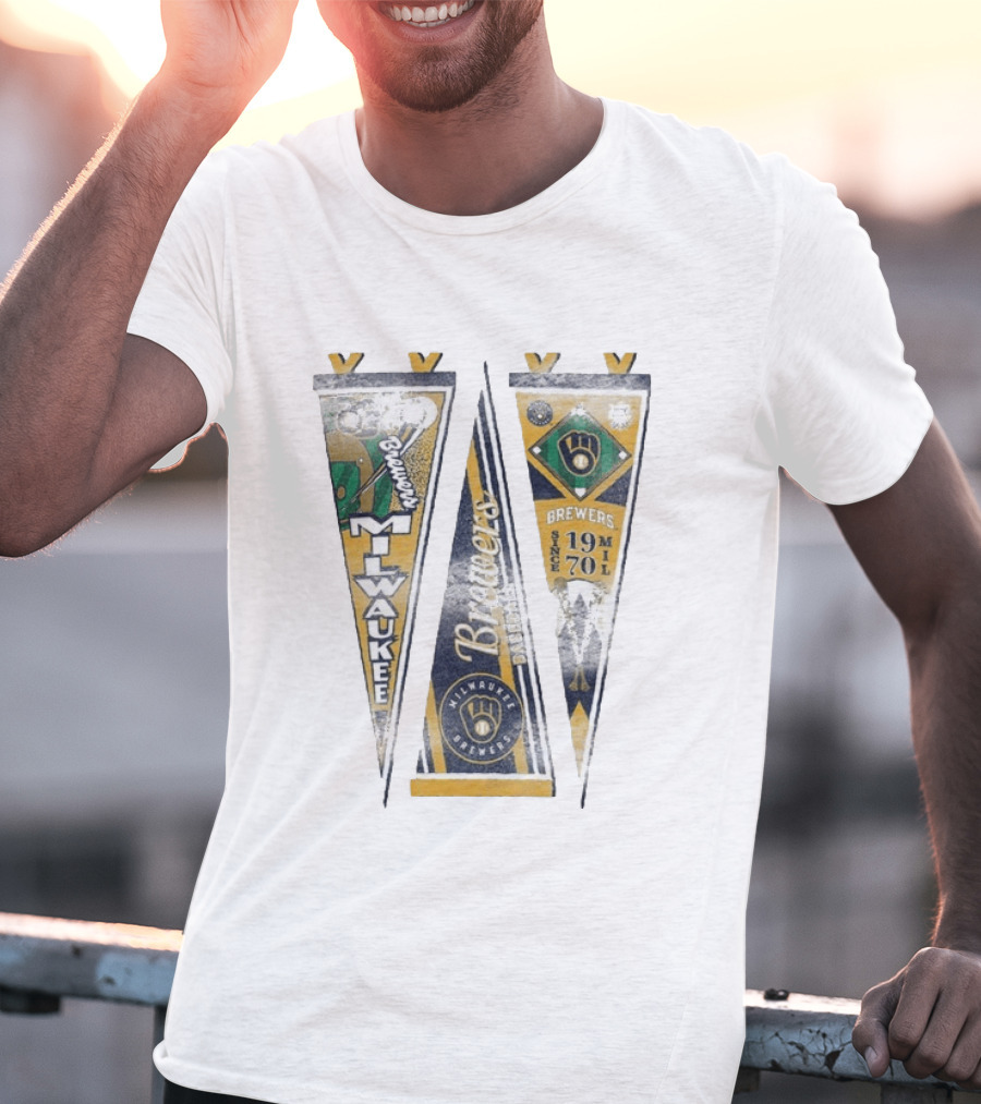 Milwaukee Brewers Pennants Since 1970 Victory Brewers T-Shirt