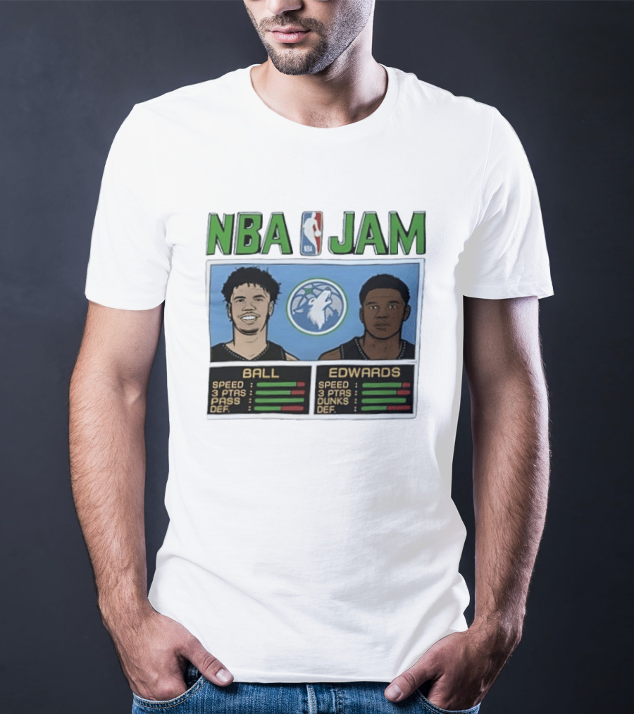 NBA Jam Minnesota Timberwolves LaMelo Ball Anthony Edwards T-Shirt