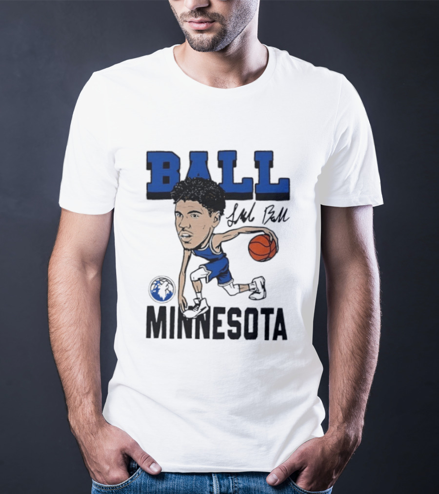 Minnesota Timberwolves LaMelo Ball Basketball Caricature T-Shirt