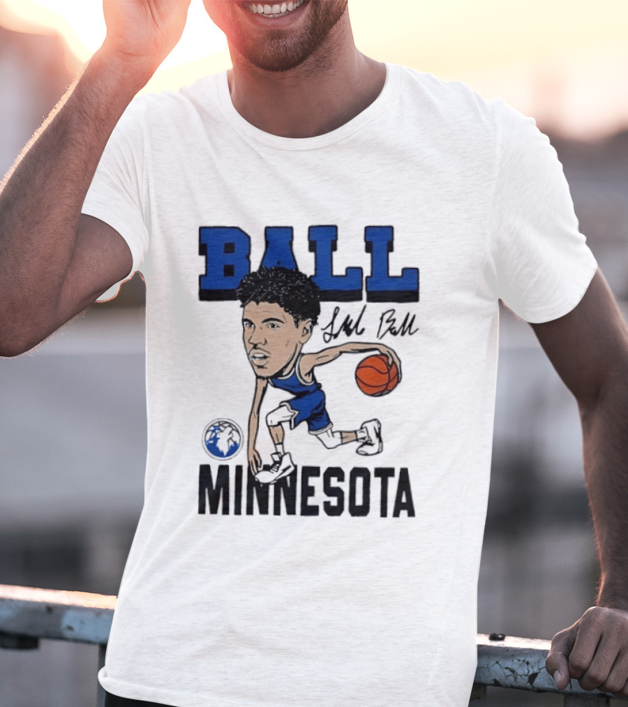 Minnesota Timberwolves LaMelo Ball Basketball Caricature T-Shirt