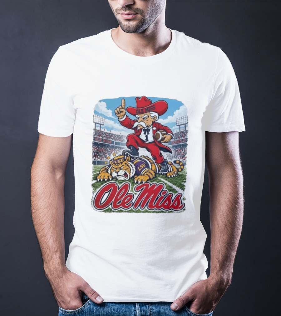 Ole Miss Rebels Triumph Over LSU Tigers Vintage Football Rivalry 2026 T-Shirt