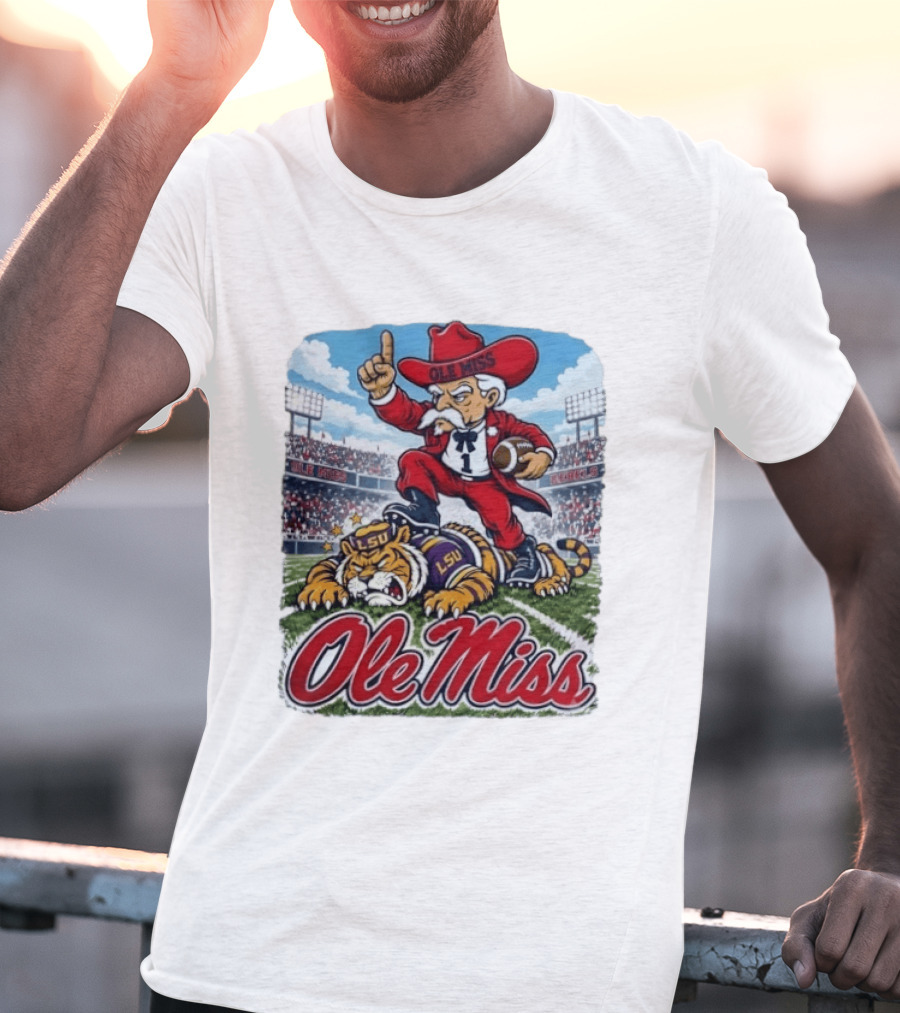 Ole Miss Rebels Triumph Over LSU Tigers Vintage Football Rivalry 2026 T-Shirt