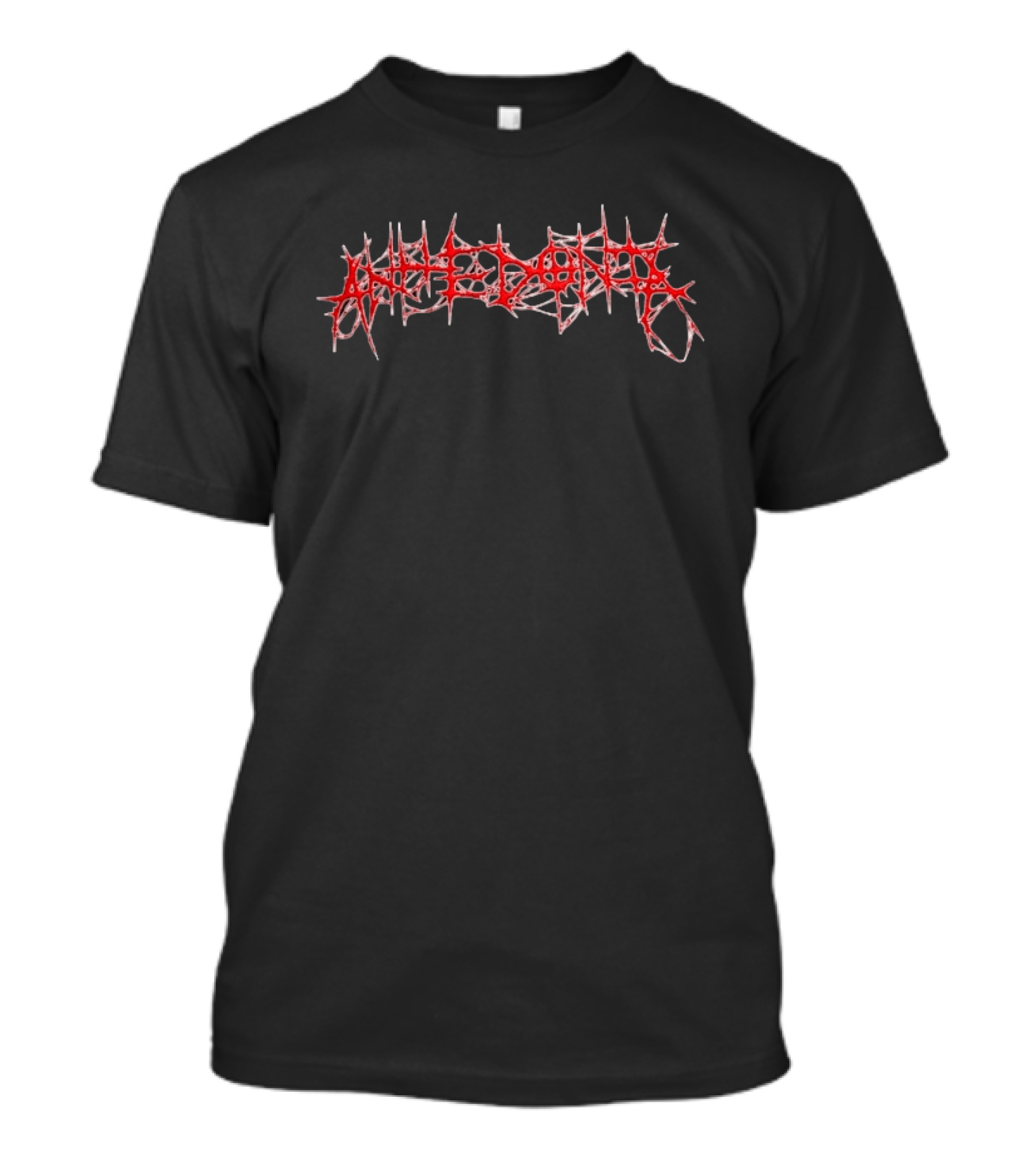 Anhedoniadigital313 Store Anhedonia Brutal Hat Logo Red Spiked T-Shirt