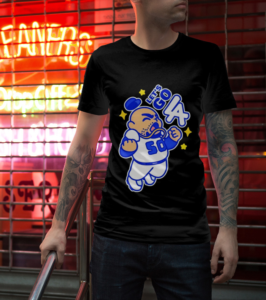 Let's Go LA No 50 Baseball Cartoon Player T-Shirt