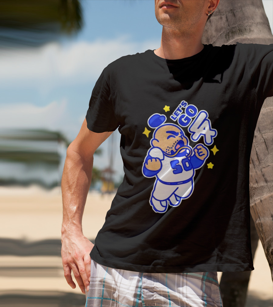 Let's Go LA No 50 Baseball Cartoon Player T-Shirt