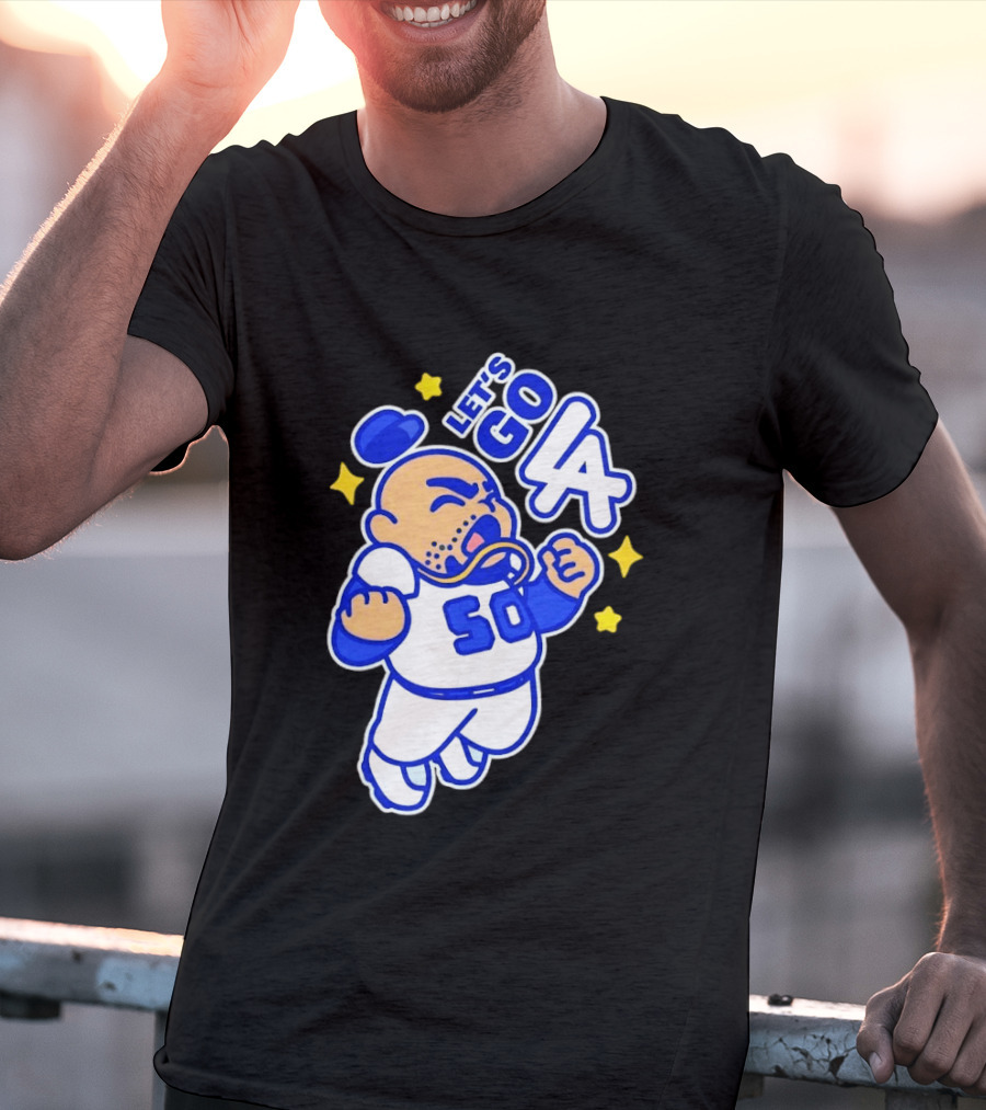 Let's Go LA No 50 Baseball Cartoon Player T-Shirt